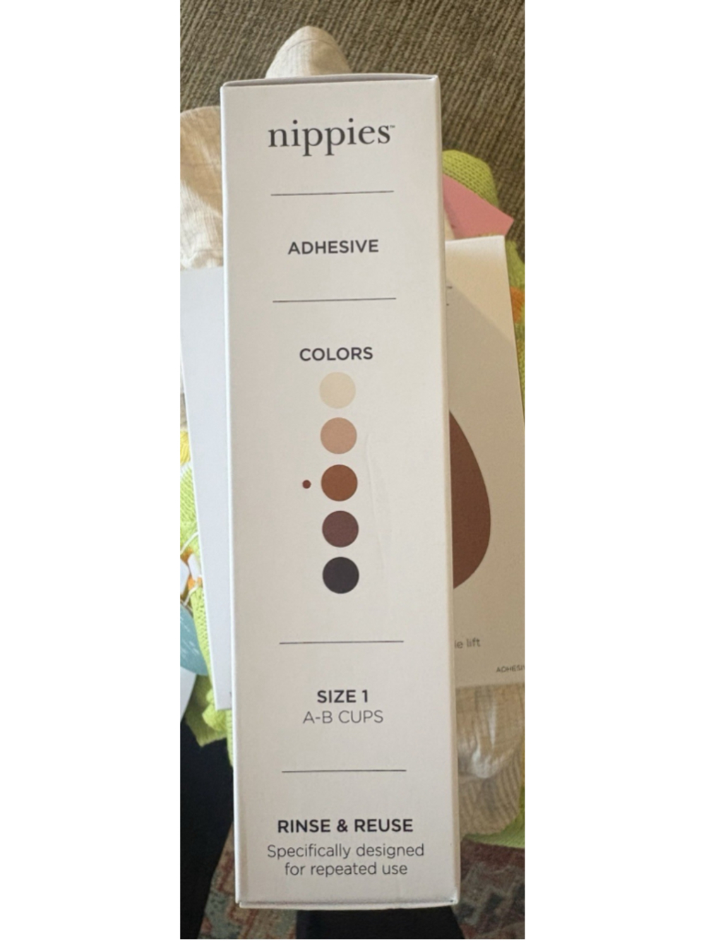 Nippies Skin Teardrop Size 1 Adhesive Covers Gentle Lift Coco Color A-B Cups - Picture 4 of 4